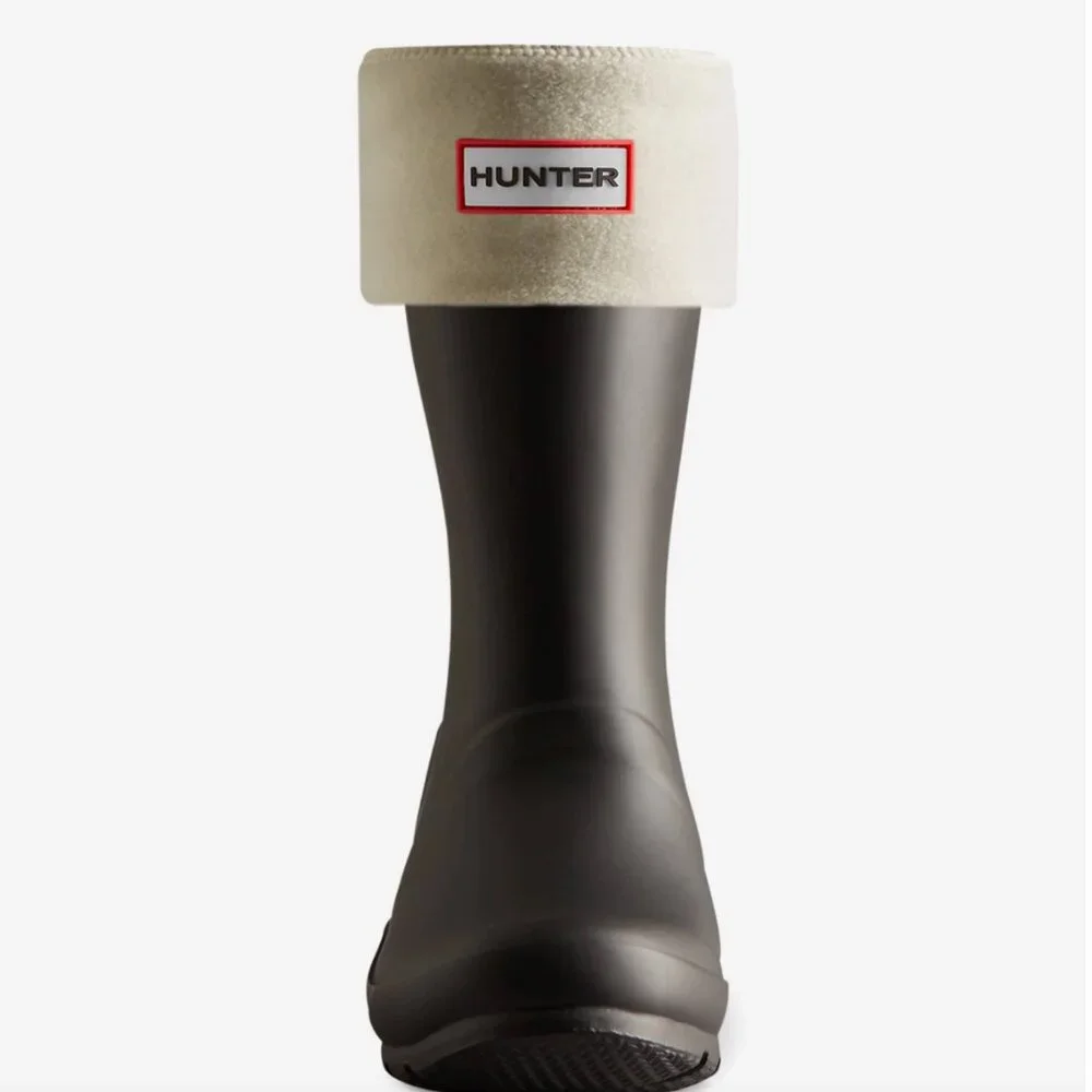 Hunter Kids Fleece Boot Socks in Ivory Kids 11-13